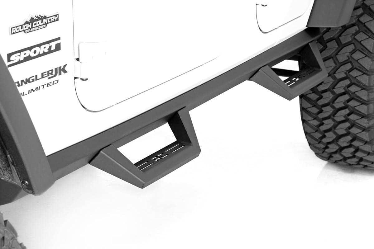 Amazon.com: Rough Country Contoured Drop Steps for Jeep Wrangler